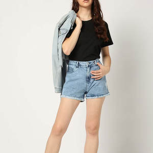 <b>High</b>-<b>Waist</b> Women's <b>Jeans</b> <b>Shorts</b> New Fashion Street Wear Breathable Design Online Article Made in Pakistan - Product Image 4