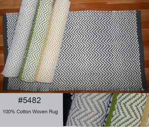 Tapis de luxe à motifs géométriques de style moderne de haute qualité fabriqué à la machine pour la chambre à coucher tapis géométrique en coton recyclé - Product Image 2