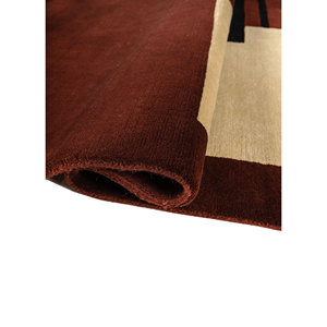 Alfombra de Lana Anudada a Mano Sthir, Diseño Kilim Abstracto Rojo y Naranja, Rectangular 9x12, para Entrada o Sala de Estar, AIWL-3011 - Product Image 2