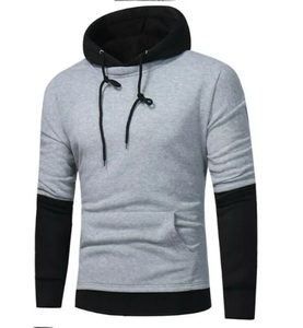 เสื้อสเวตเตอร์มีฮู้ดสีดำเทาสำหรับผู้ชายทรงเข้ารูปลำลองถักนิตติ้งแขนยาวดีไซน์กระเป๋าใส่ของสำหรับฤดูใบไม้ร่วง - Product Image 3