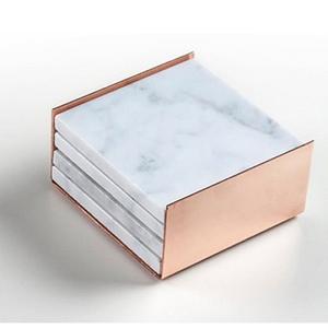 Sous-verre décoratif en pierre de marbre naturel et logo personnalisé pour le thé, pour couverts de luxe, vaisselle de restaurant - Product Image 1