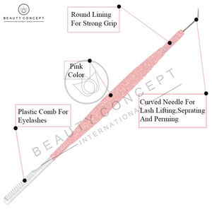 Pink Eco-Friendly Stainless Steel Eye Lash Lifting Tools Custom Logo Print Liquid <b>Form</b> Lash Lifting Instrument - Product Image 5