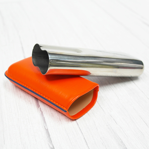 Étui de voyage à Double cigare en acier inoxydable avec étiquette personnalisée de qualité supérieure avec housse en cuir PU - Product Image 4