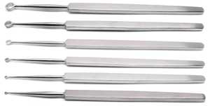 Juego de Curetas Dérmicas Manuales de Alta Calidad de 6 Piezas, 1mm-6mm, Acero Inoxidable de Grado Médico, Instrumentos Quirúrgicos Certificados por la CE para Otorrinolaringología - Product Image 2