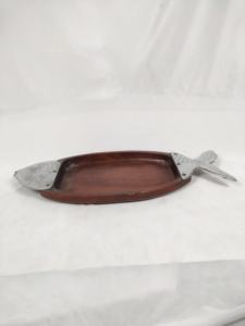 Bandeja de madera para servir café, comida, pasteles, caja de madera con asa para barbacoa, madera de nogal y roble - Product Image 2