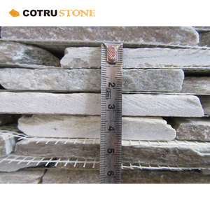 Pietra di quarzite naturale Beige verde naturale Modulare irregolare pannelli a mosaico in <span class=keywords><strong>ardesia</strong></span> levigata personalizzati per il pavimento interno esterno del giardino - Product Image 5