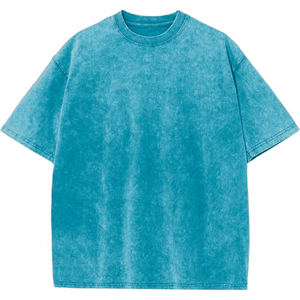 เสื้อยืดโอเวอร์ไซส์ลายกราฟิกวินเทจสไตล์ย้อมสีเอซิดสำหรับผู้ชายระดับไฮเอนด์ พิมพ์ลายโลโก้ด้วยเทคนิค DTG ผ้าฝ้ายถัก - Product Image 1