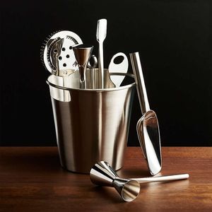 Ensemble d'outils de bar en acier inoxydable fait à la main, kit de mélange de cocktails moderne pour la maison, la cuisine, les fêtes, les réceptions, style et qualité - Product Image 1