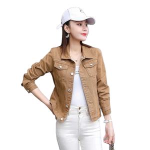 Chaqueta Bomber Vintage con cuentas para mujer, Chaquetas vaqueras bordadas de otoño, abrigo azul, prendas de vestir exteriores con cuello vuelto, chaqueta vaquera lavada - Product Image 2