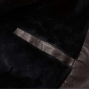 Chaqueta de piel sintética con cuello levantado Vintage para hombre, abrigo de invierno para motociclista, forro polar, bolsillos para puños con cremallera de talla grande - Product Image 6