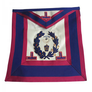 Delantal de cuero de masón Provincial Steward Master hecho a medida de fábrica, delantal de rosetas UK Masonic Regalia - Product Image 4