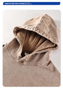 Sudadera con capucha lavada con ácido Vintage personalizada para hombre logotipo personalizado de gran tamaño gota hombro Boxy 500gsm 100% algodón sudaderas con capucha de gran tamaño para hombre - Product Image 3