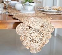 Long chemin de Table rustique de taille personnalisée, couverture de Table en Jute Boho, chemin de Table en jonc de mer naturel tressé à la main du Vietnam