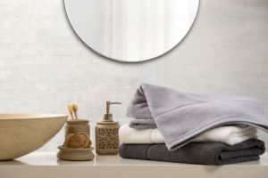 CORESOFT LUXURY RIBBED STRIPED COTTON <b>TOWELING</b> / BATHROBES-<b>TURKISH</b> WOVEN ECO-FRIENDLY RECTANGLE HOME USE - Product Image 1