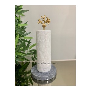 Modern Customizable Aluminum Casted Gold Plated Leaves Designer Base Top Tissue & <b>Paper</b> Towel Holders - Product Image 5