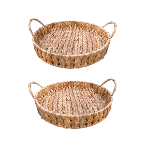 Handcrafted WATER HYACINTH TRAY FRUIT STORAGE <b>BASKET</b> <b>with</b> Metal Frame OEM/ODM Handmade <b>Basket</b> <b>with</b> <b>Handles</b> - Product Image 1