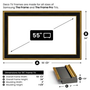 Gold and <b>Black</b> 55in LCD Television Frame Accessories <b>Board</b> Product - Product Image 5