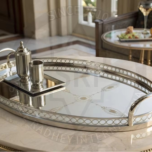 Plateau de service multifonctionnel en acier inoxydable fini miroir-Durable, écologique, lavable au lave-vaisselle 100pcs quantité minimale de commande - Product Image 1