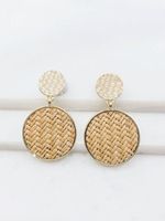 Boucles d'oreilles créoles classiques faites à la main pour femmes, en tressage naturel léger, bijoux d'anniversaire