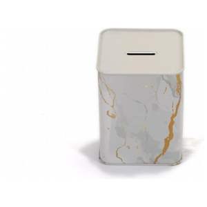 Kontensan Marble White 1.4L Metal Square <b>Coin</b> Bank EF15651 105x105x140 mm <b>Coin</b> <b>Purses</b> - Product Image 4