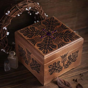 WOOD DESGIAN NATURAL WOODEN Premium Printed Home Wooden Tabletop Spice Box With Separate Compartments for Spices and - Product Image 2