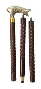 นาฬิกาทรายถือด้วยมือทำจากทองเหลืองแข็งแรงไม้เท้าสำหรับเดินตกแต่งด้วยไม้เนื้อแข็งแกะสลักและอุปกรณ์ช่วยเดิน - Product Image 2