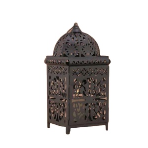 Black Outdoor Hanging Lamp Antique Iron Hanging <b>Lantern</b> with a Door to Open and Place <b>Tea</b> <b>Light</b> - Product Image 1