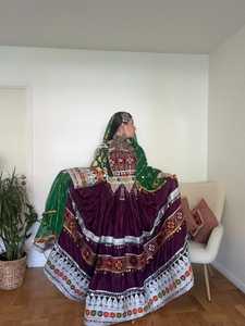 Bonne qualité manches longues pleine brodé longue robe 100% velours tissu Style Afghan Banjara danse Afghani robe pour dames - Product Image 2