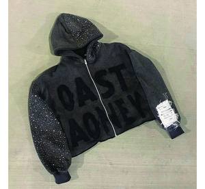 Sudadera Unisex de Primera Calidad 100% Algodón con Pedrería Brillante y Cristales para Hombre y Mujer, Personalizable al por Mayor para Invierno - Product Image 1