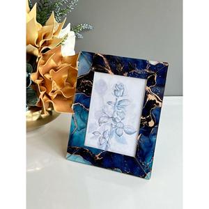 Set da 3 per soggiorno con motivo in marmo oro blu