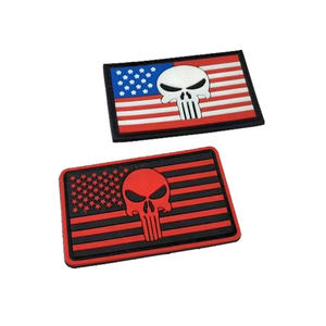 Parche de PVC de calavera bordado con logotipo personalizado hecho a mano, accesorio de goma de moda Multicolor con decoración de lienzo de diseño libre - Product Image 6