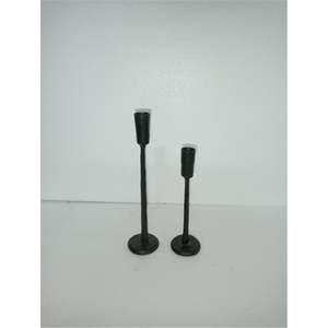 Ensemble de bougeoirs coniques en fer forgé noir mat - Bougeoir en métal vintage moderne pour la décoration d'événements et les centres de table de mariage - Product Image 1