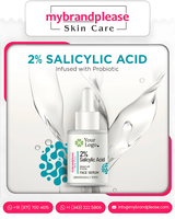 Sérum Visage Probiotique Soin de la Peau avec 2% d'Acide Salicylique 30ml Marque Privée pour Lèvres & Visage Hydratant & Équilibre du Microbiome