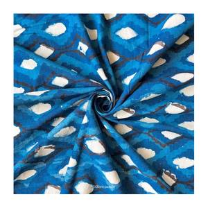 High Quality Indigo Block Print Jeans Fabrics Competitive New Dress Woven Cotton <b>Denim</b> - Product Image 1
