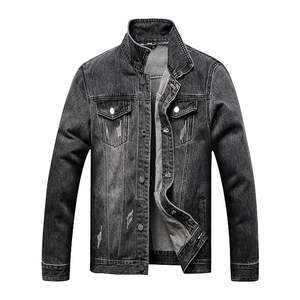 Custom Black <b>Denim</b> <b>Jackets</b> for Men Stylish Design 100% Cotton Jean Casual Streetwear Stand Collar Wholesale <b>Denim</b> <b>jacket</b> For Men - Product Image 3