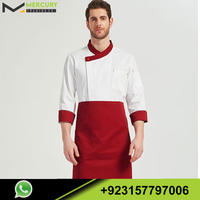 Conjunto de uniforme de cocina para chef, chaqueta negra a cuadros, hecha en China, precio bajo, novedad