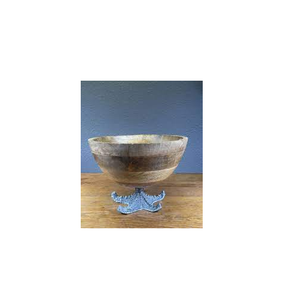 ชามไม้ธรรมชาติพร้อมด้ามจับเหล็กชามผักเสิร์ฟสลัดอาหาร - Product Image 5