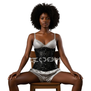 Vêtement de mode, corset noir scintillant à paillettes, également disponible en plusieurs couleurs |   Achetez maintenant - Product Image 5