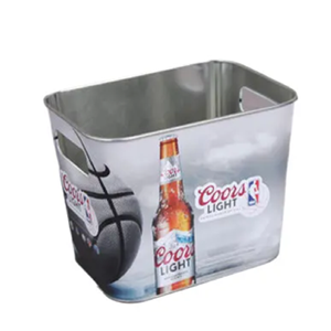 Cubo de hielo de metal galvanizado de primera calidad para enfriar cerveza, equipado con asas resistentes y gran capacidad para grandes reuniones - Product Image 5