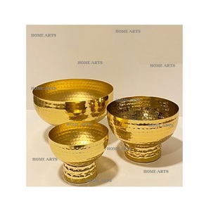 Ensemble de 3 bols à chocolat en métal martelé, forme ronde, pour la vente en gros aux fournisseurs - Product Image 1