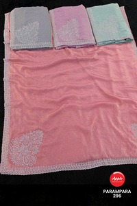 Tissu léger Fendy avec partout broderie perle travail luxueux matériau léger pour Saree en tenue ethnique mariée belle - Product Image 5