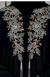 Taille XXL décontracté ethnique modeste brodé à la main rayonne Abayas pour les femmes à capuche Kimono bouton Design-vêtements musulmans traditionnels - Product Image 3