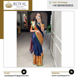 Vêtements de fête design accrocheur de bonne qualité Nouvelle collection de saris en coton avec tissage Zari au meilleur prix compétitif - Product Image 6