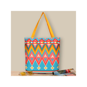 Brown Stylish Handmade 100% Cotton Indian Embroidered Shopping <b>Bag</b> Large Capacity Quick Dry Sustainable Lightweight Recyclable - Product Image 6