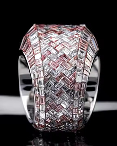 Réglage invisible hommes luxe Hip Hop entièrement glacé coussin trapézoïdal Baguette coupe VVS Moissanite 925 bague en argent Sterling - Product Image 4