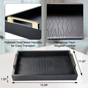 Plateau de service en métal léger, écologique, fait à la main en Inde, pour les collations, les repas et les boissons - Passe au lave-vaisselle, utilisation domestique moderne et raffinée - Product Image 3