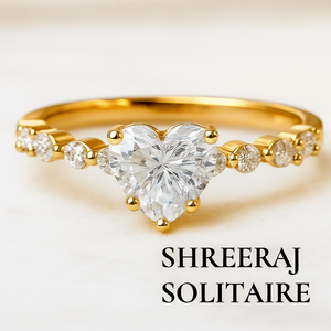 Custom 18K Solid White Gold <b>Heart</b> Cut Lab Grown Diamond Engagement Ring IGI Certified Classic for Unisex Fine Jewelry - Product Image 2