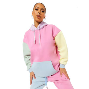 Sweats à capuche pour femmes en multicolore Plus Size Full Sleeve Pullover Front Two Pocket Street Wear Adult Ladies Hoodies - Product Image 3