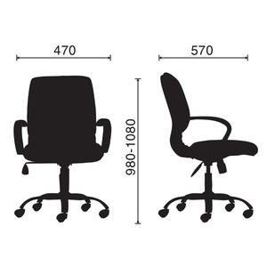 HOM1020-3 Swivel Office <b>Chair</b> with Adjustable Height Fabric <b>Padded</b> Back Chrome Plastic Base Staff <b>Chair</b> for Workshops Offices - Product Image 2