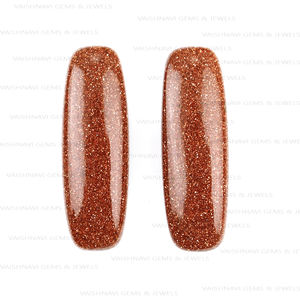 Alta calidad, 10x30mm, piedra dorada marrón Natural, cojín largo, cabujón de cuarzo cortado, Parte posterior plana, joyería calibrada, piedras preciosas sueltas - Product Image 4